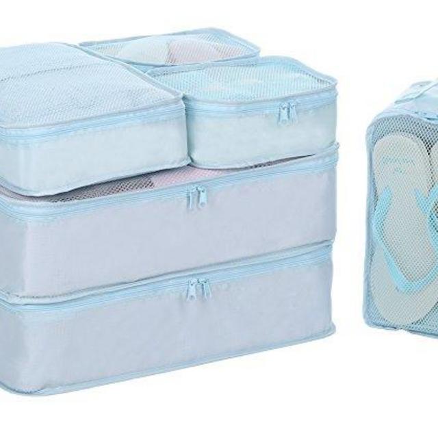 Travel Packing Organizer 6 Set, JJ POWER Packing Cubes for Travel, Clothes Bags of 3 Size and Shoe Bag included