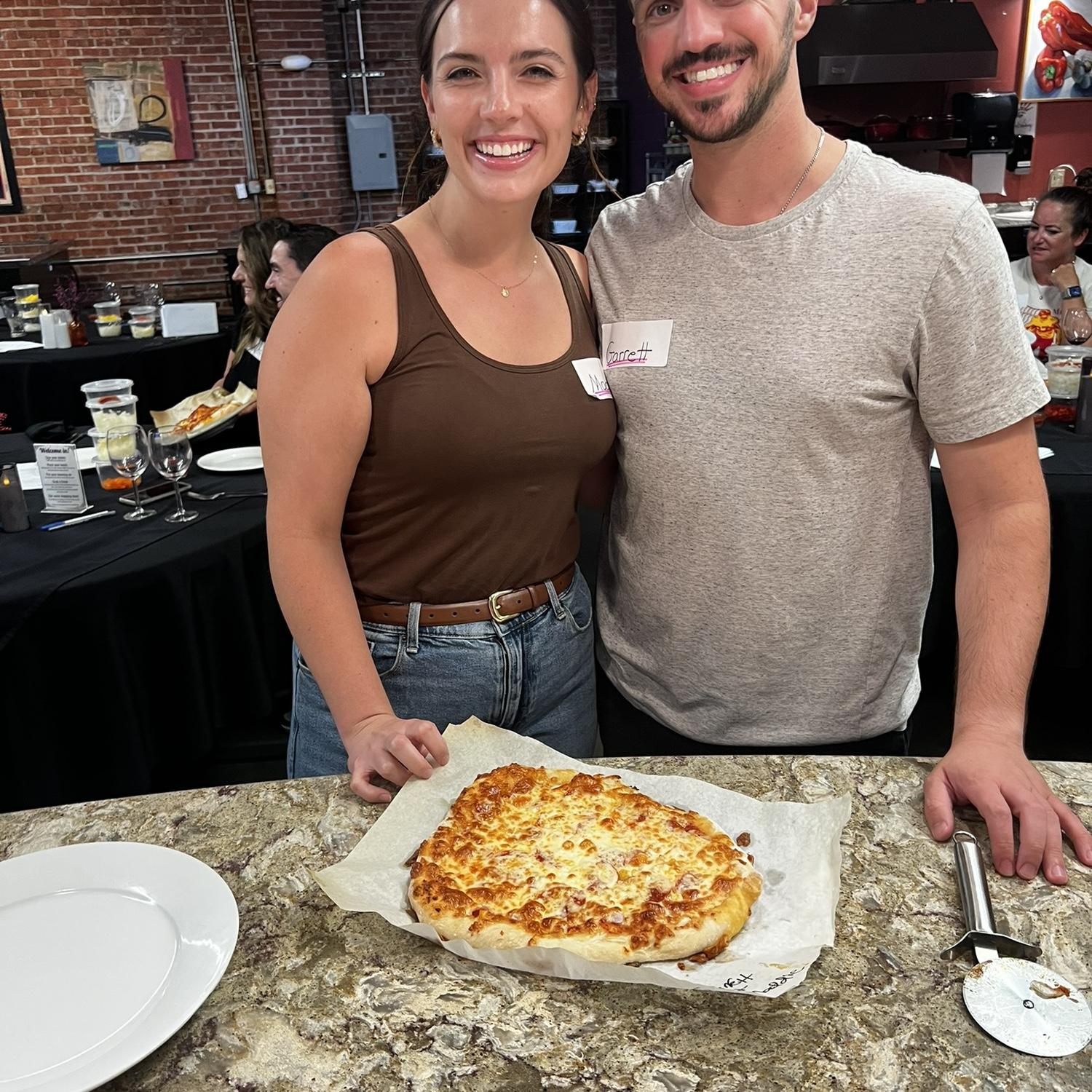 Cooking class making pizza from scratch (it was so good!)