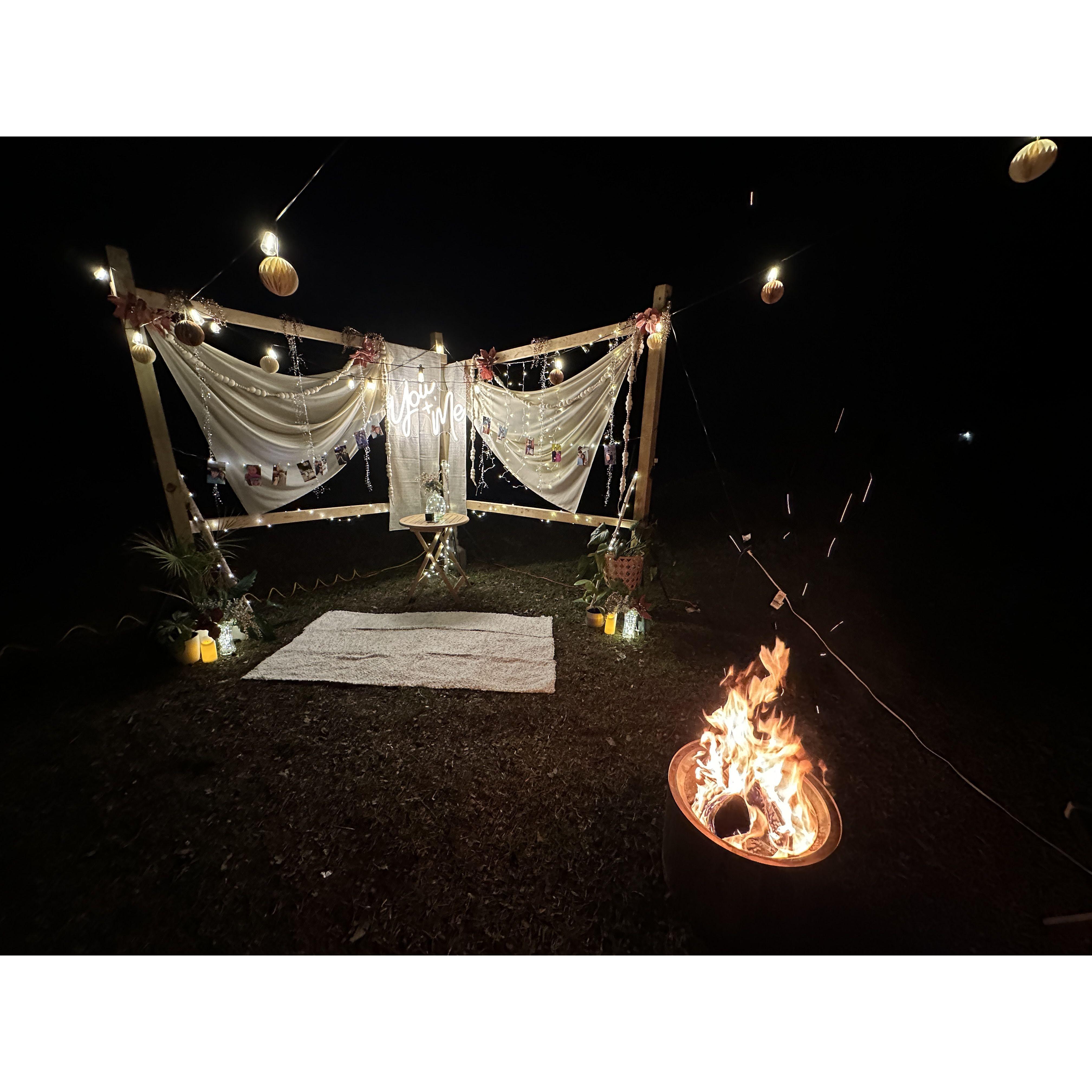 Our engagement setup.