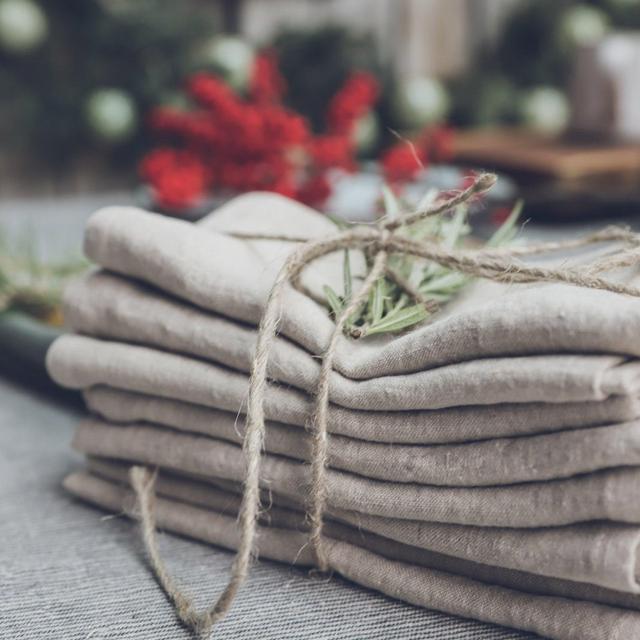 Beige Linen Napkins Set Of 4, 6, 8, 10 /...