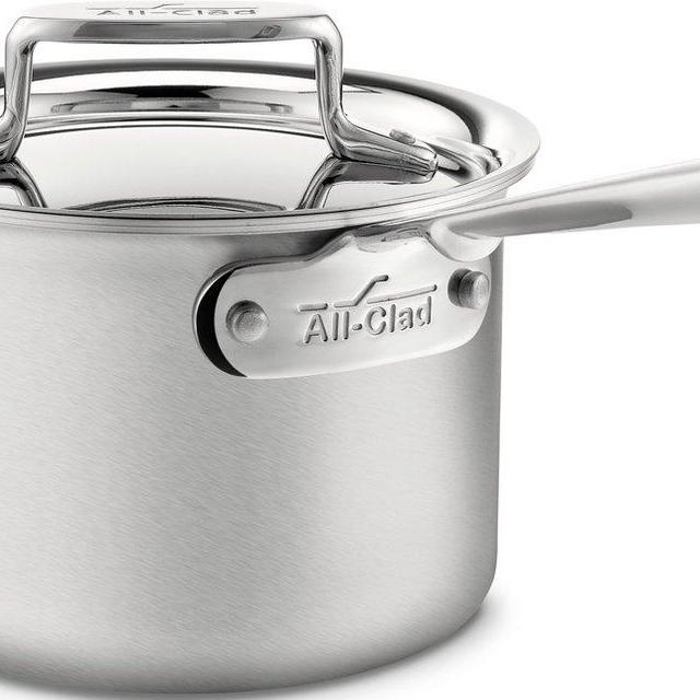 All-Clad BD55202 D5 Brushed 18/10 Stainless Steel 5-Ply Bonded Dishwasher Safe Sauce Pan Cookware, 2-Quart, Silver