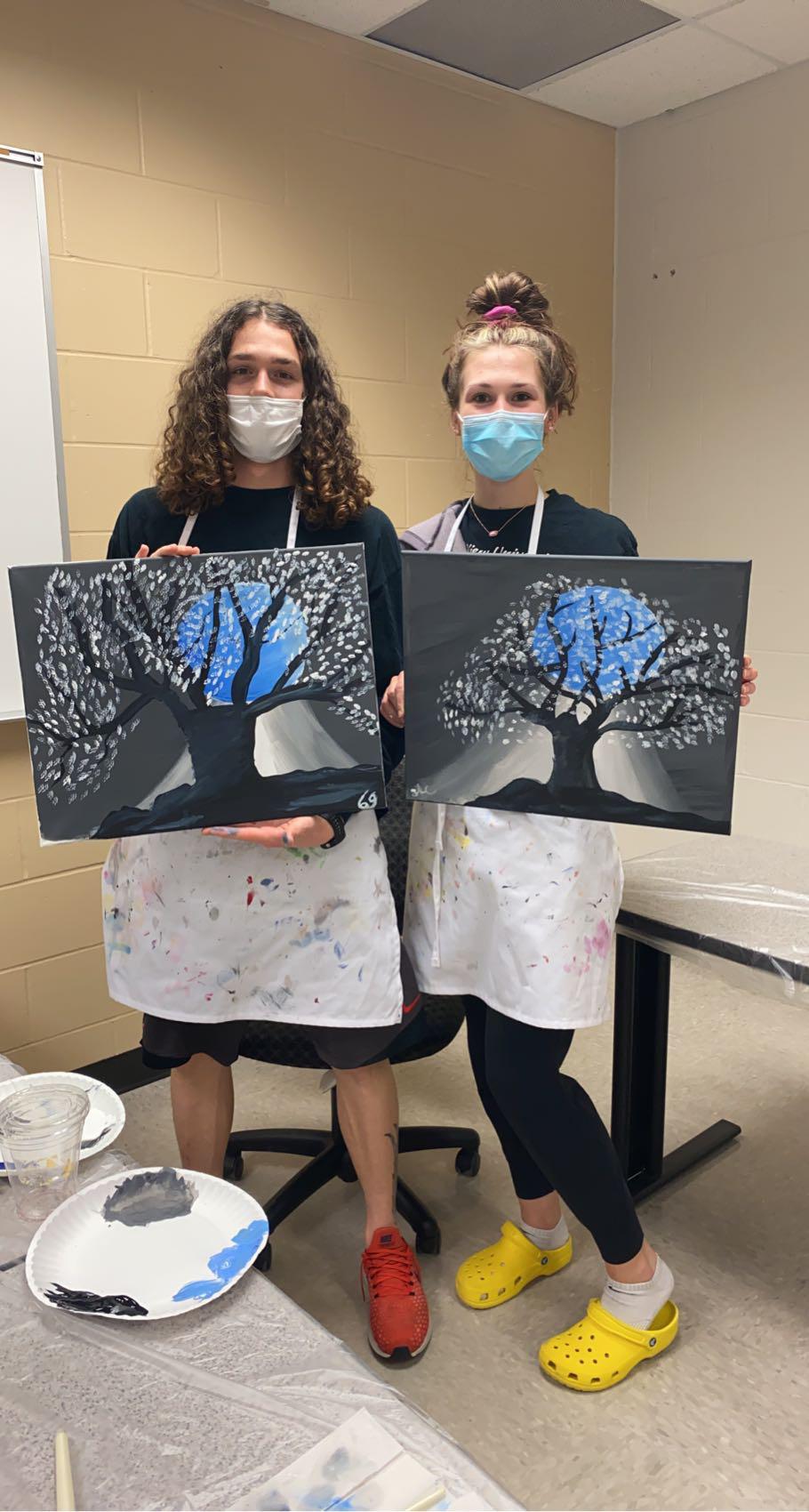 A little wine and canvas date night