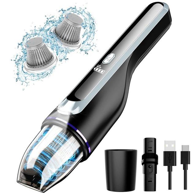 DRECELL Handheld Vacuum Cordless 14000PA Powerful Suction, Car Vacuum Cleaner with Brushless Motor, 1.2lbs Ultra-Lightweight, LED Light, Portable Rechargeable Mini Vacuum for Car Home Cleaning