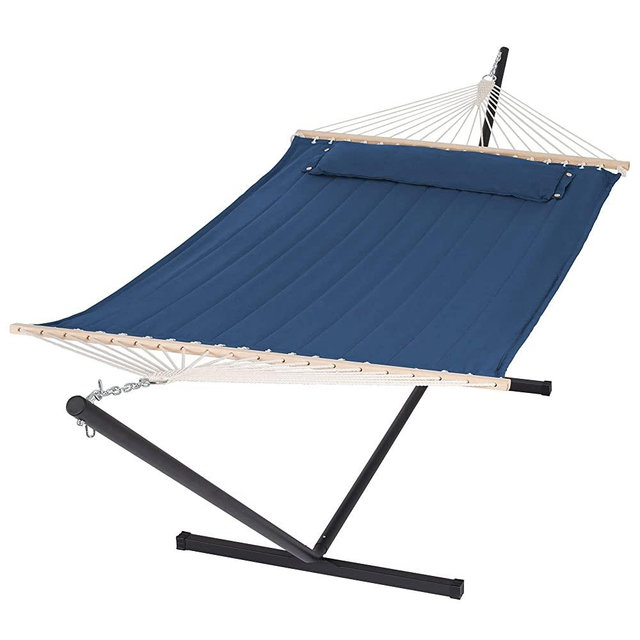 SUNCREAT Extra Large Hammocks for Outside, Heavy Duty Hammocks with Stands Included, Navy