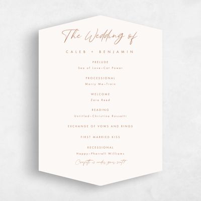 Beige Diamond Wedding Program - Paloverde