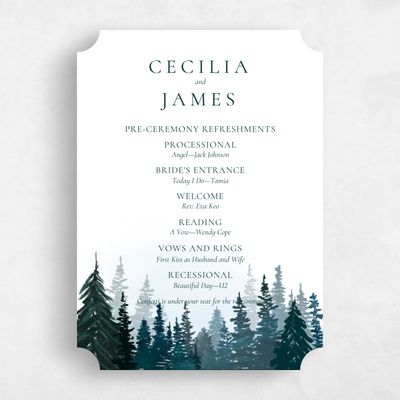 Blue Ticket Wedding Program - Bridlewood