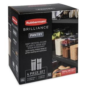 Rubbermaid Brilliance BPA-Free Food Storage Containers with Lids, Airtight, Kitchen and Pantry Organization Set, Includes 3 Containers and Scoops, Clear, 16 Cups