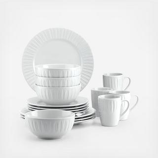 Burbs Carved 16-Piece Dinnerware Set, Service for 4