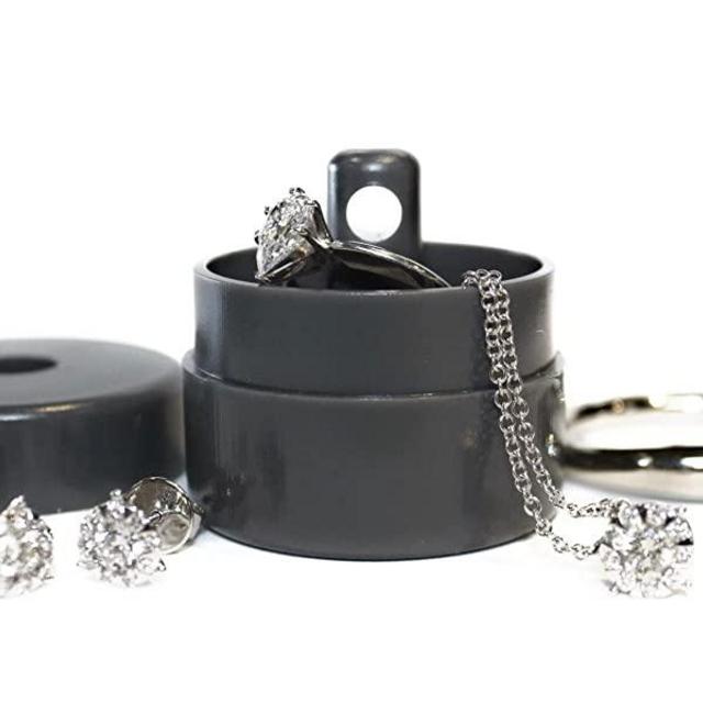 LION LATCH: As Seen on Shark Tank, Traveling Jewelry Holder Storage, Pill Box Keychain Container, Jewelry Box Case, SINGLE - Grey
