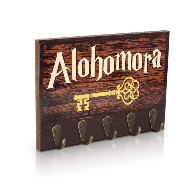 getDigital Alohomora Key Rack, Inspired by The Magical World of Harry Potter | Home & Office Decor Key Holder with 5 Metal Hooks | Also Suitable as a Hanger for Clothes, Bags or Dog leashes