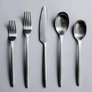 Ava Matte Matte SilverFlatware 12-Person Set | JazzUpCo