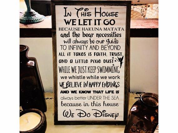 In This House We Do Disney Sign