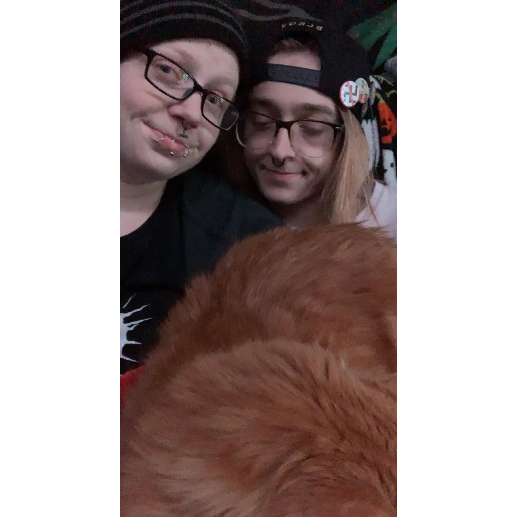 Cuddle pile with Kozmo.
