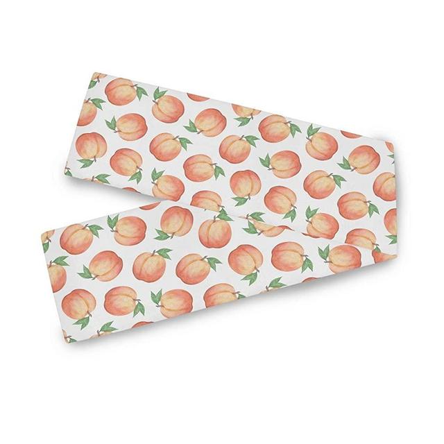 AUUXVA HAIIO Watercolor Fruit Peach Print Table Runner Heat Resistant for Home Holiday Party Dining Room Tabletop Decoration, 70 inches Long