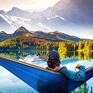SEGMART Camping Hammock- Easy Hanging Double Hammock with Tree Straps&Carabiners, 600lbs