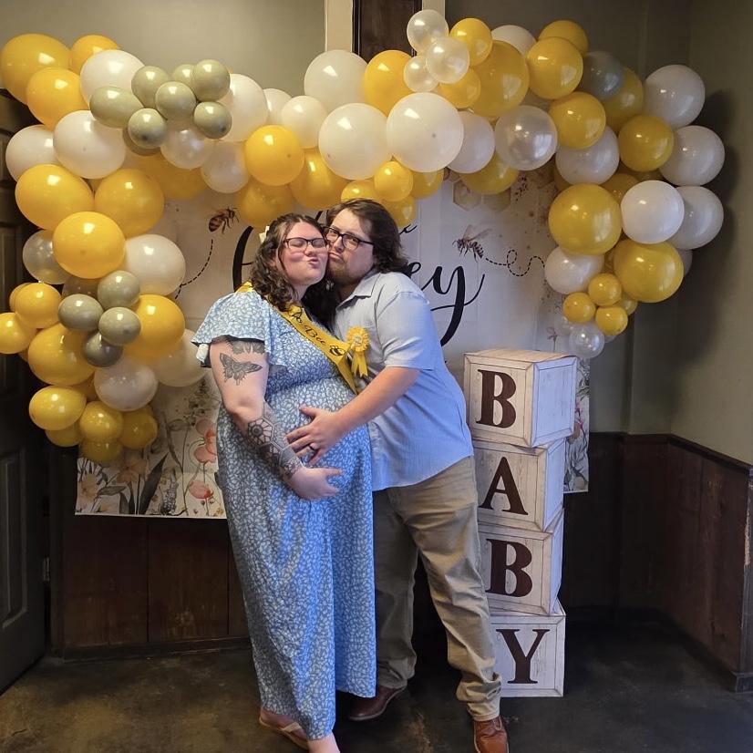 showering our baby Tanner