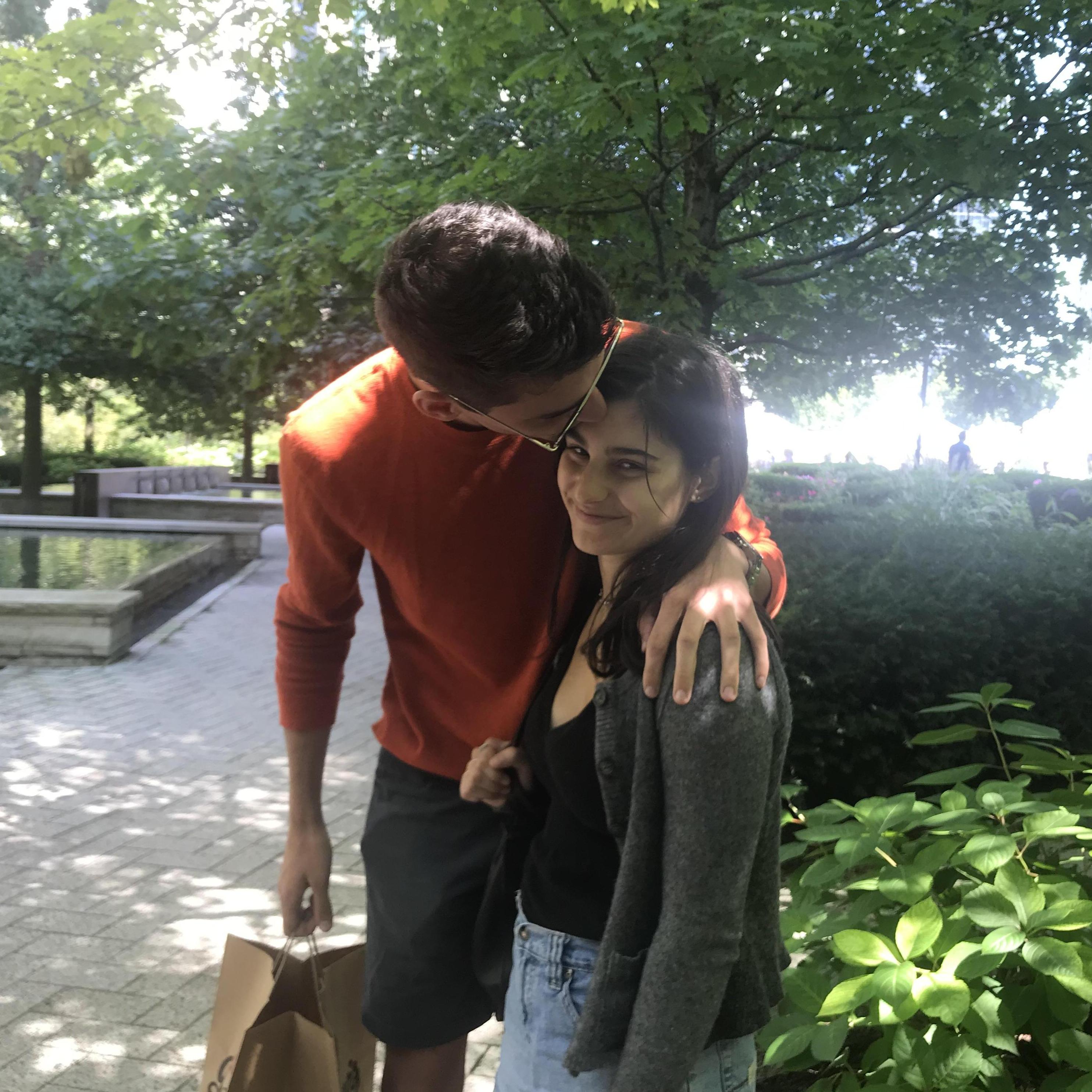 Outside our first apartment together in Chicago.