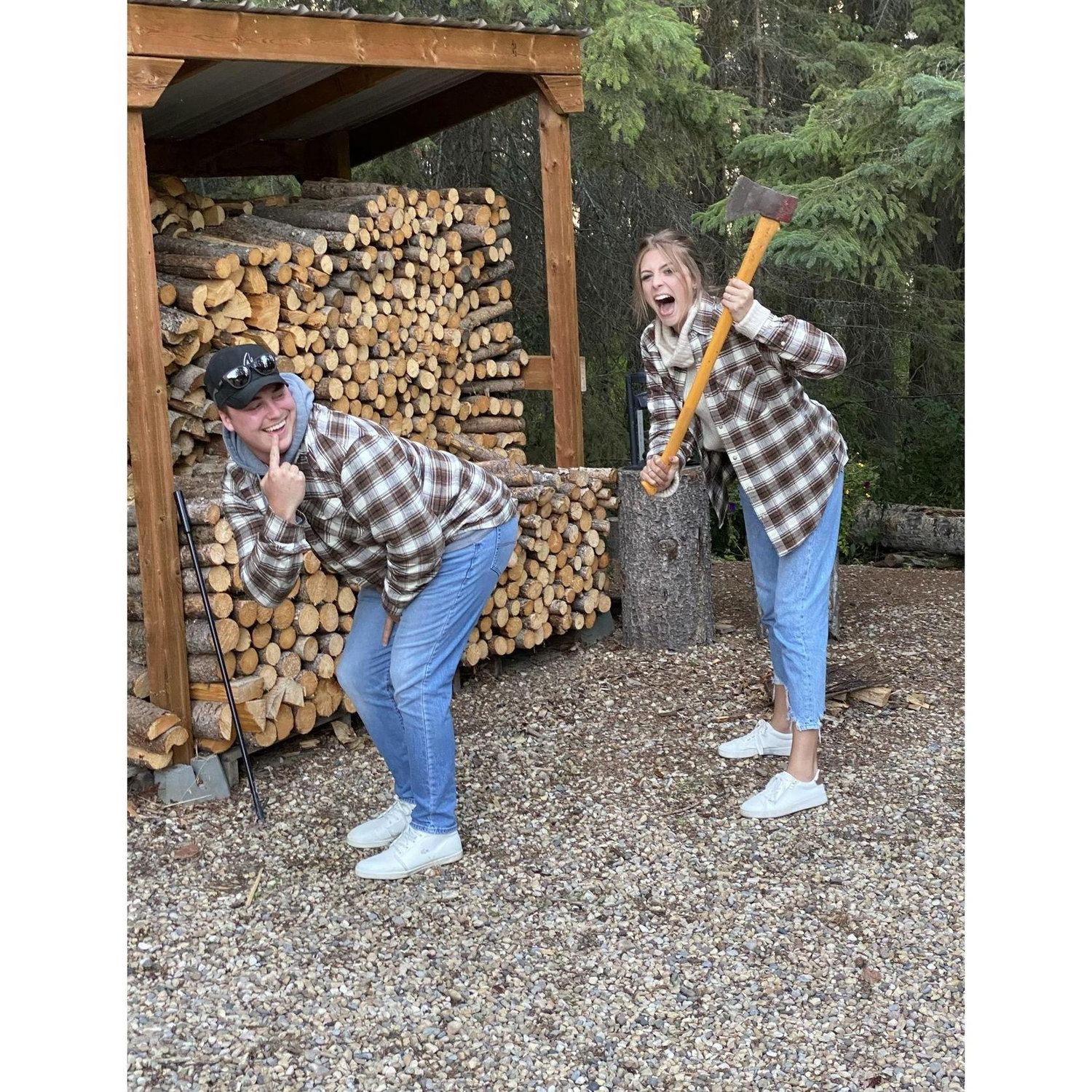 The one time Caitlyn convinced Jarred to wear matching outfits <3