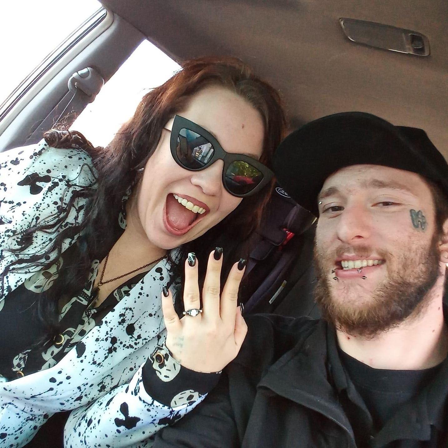 This was right after he asked me to be his wife! His family was in on it and I cried....alot. 