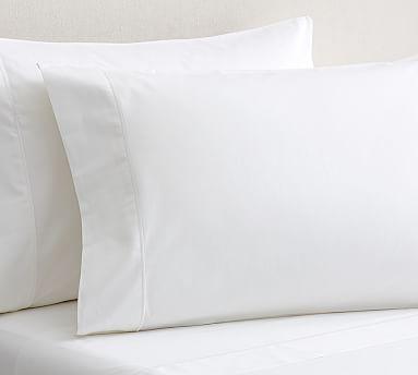 PB Organic Cotton 350-Thread-Count Sateen Sheet Set, King, White