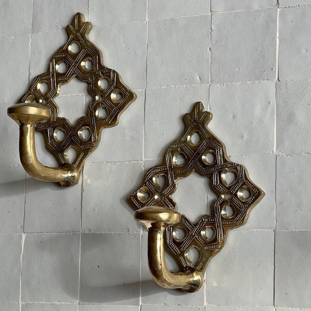 Bathroom Towel Hooks - Moroccan Handmade Brass Wall Hook, Decorative Robe Hook & Wall Towel Hanger for Stylish Bathrooms, Unique Gift