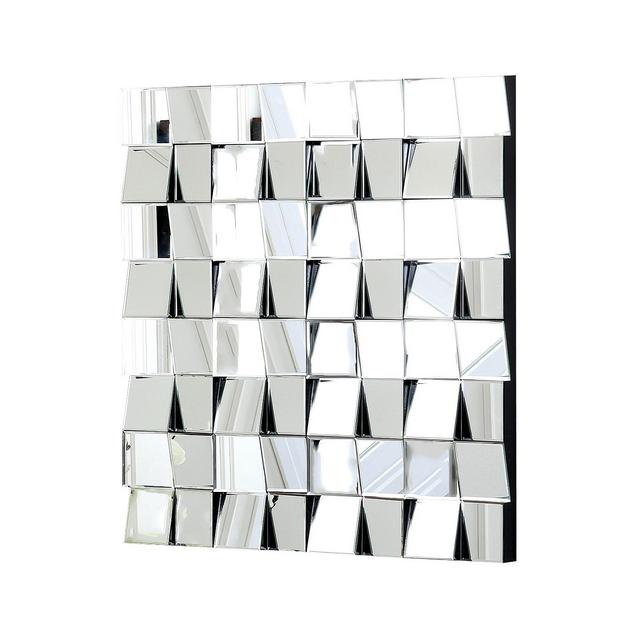 Audrina Square Decorative Wall Mirror Silver - Abbyson Living