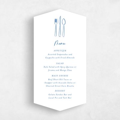 Blue Diamond Wedding Menu - Oia