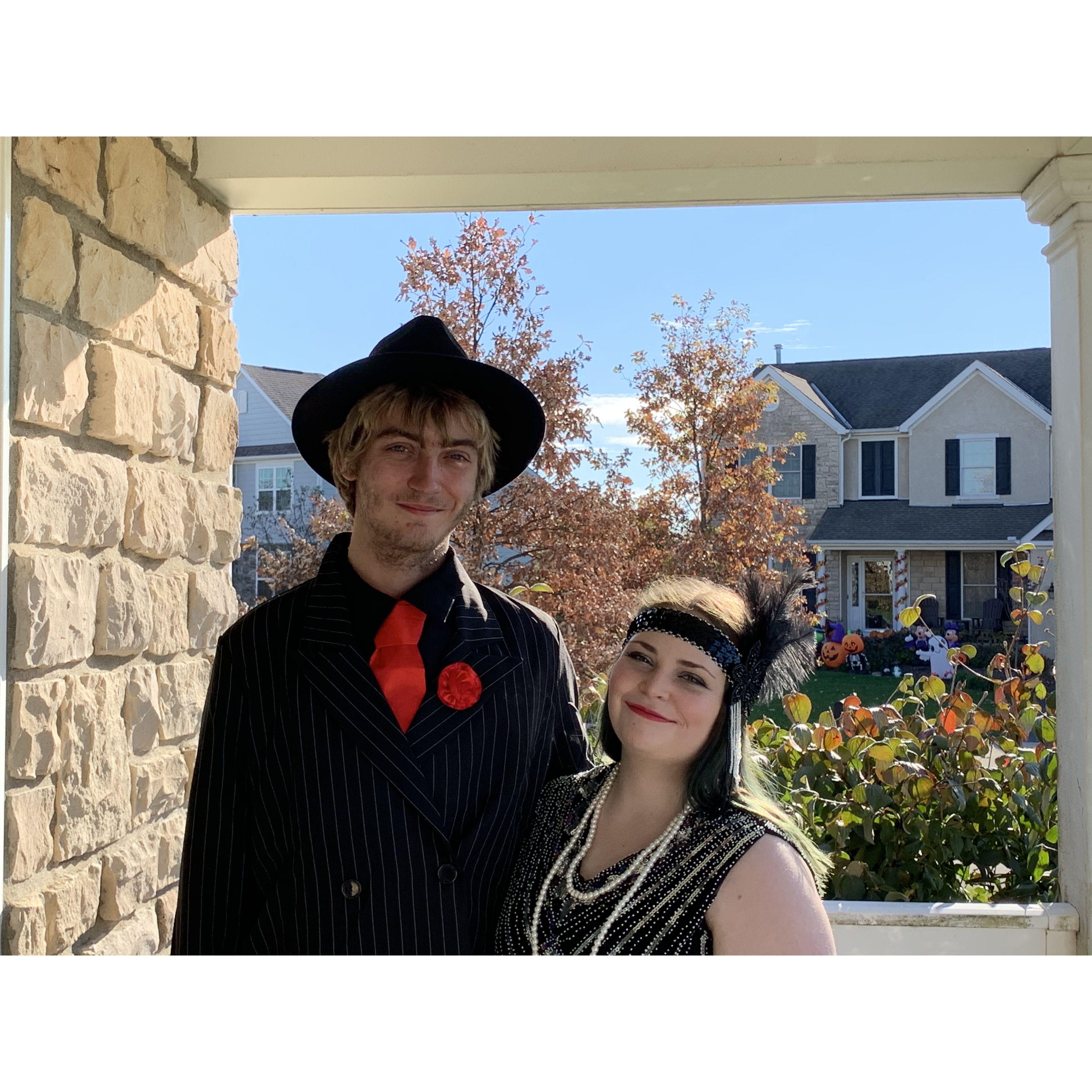 Halloween as a flapper and mobster