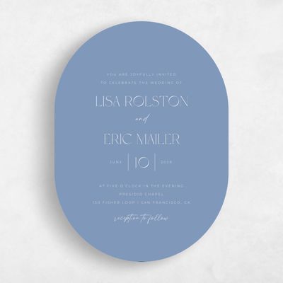 Denim Blue Wedding Invitation - Papyrus Portrait