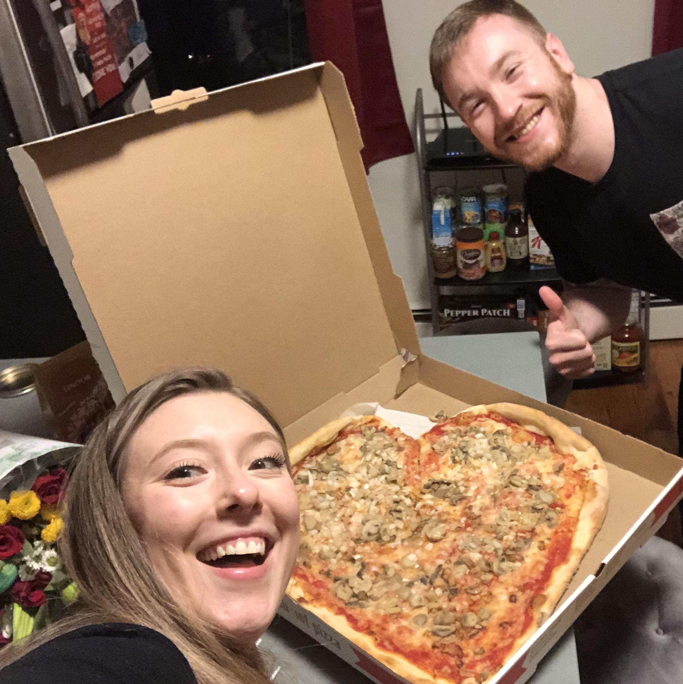 Heart shaped pizza on Valentine's Day? Well of course!