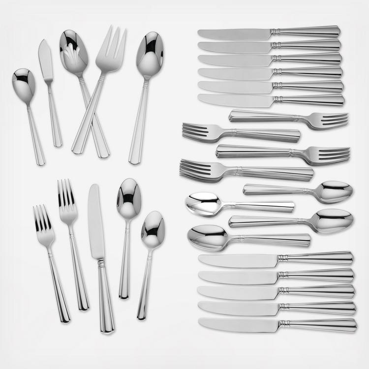 Lenox, Amber Hill 65-Piece Flatware Set, Service for 12 | Zola
