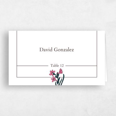 White Wedding Place Card - Smith and Mills
