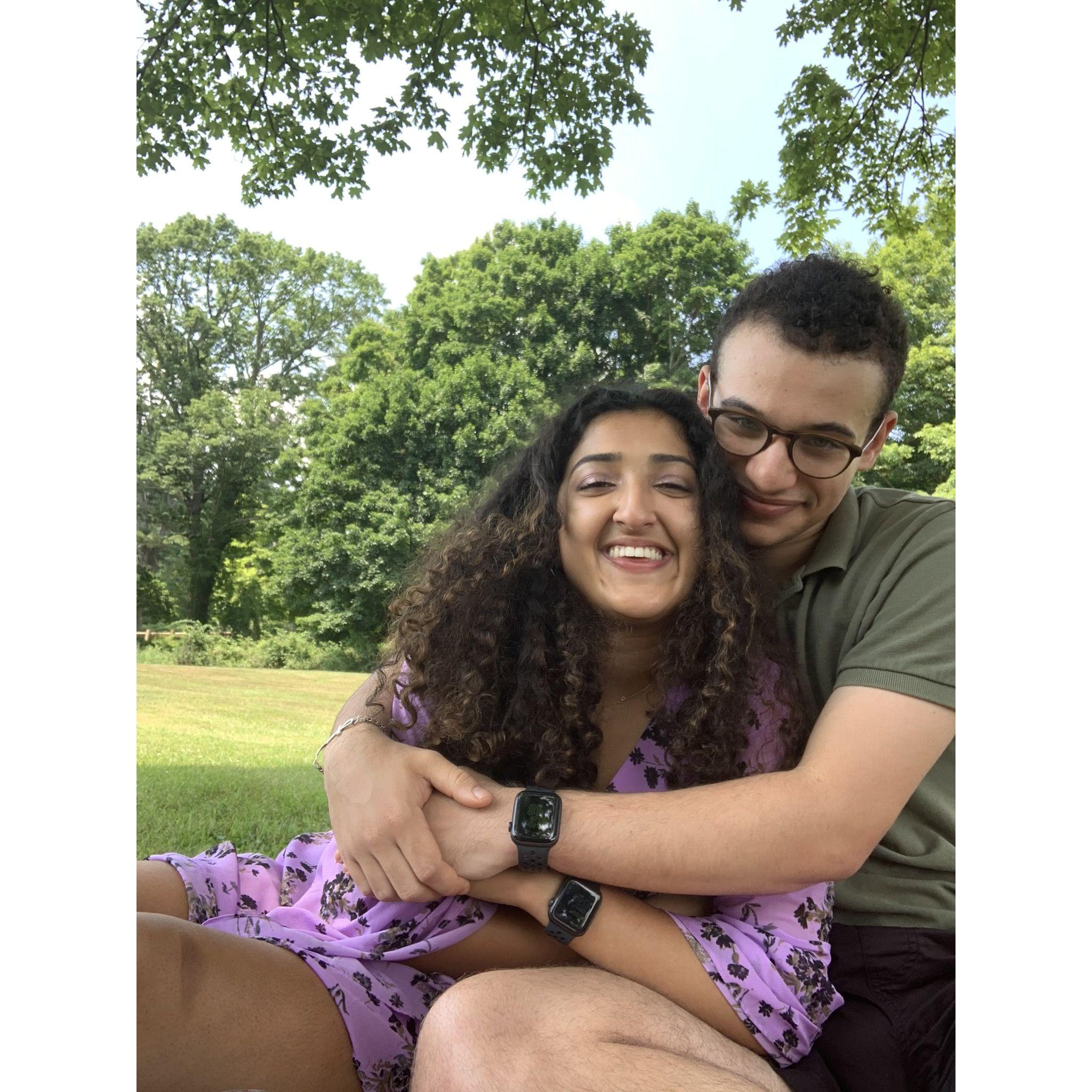 Adin visited NJ for two weeks in Summer 2020. We drove to Natirar and had a picnic!