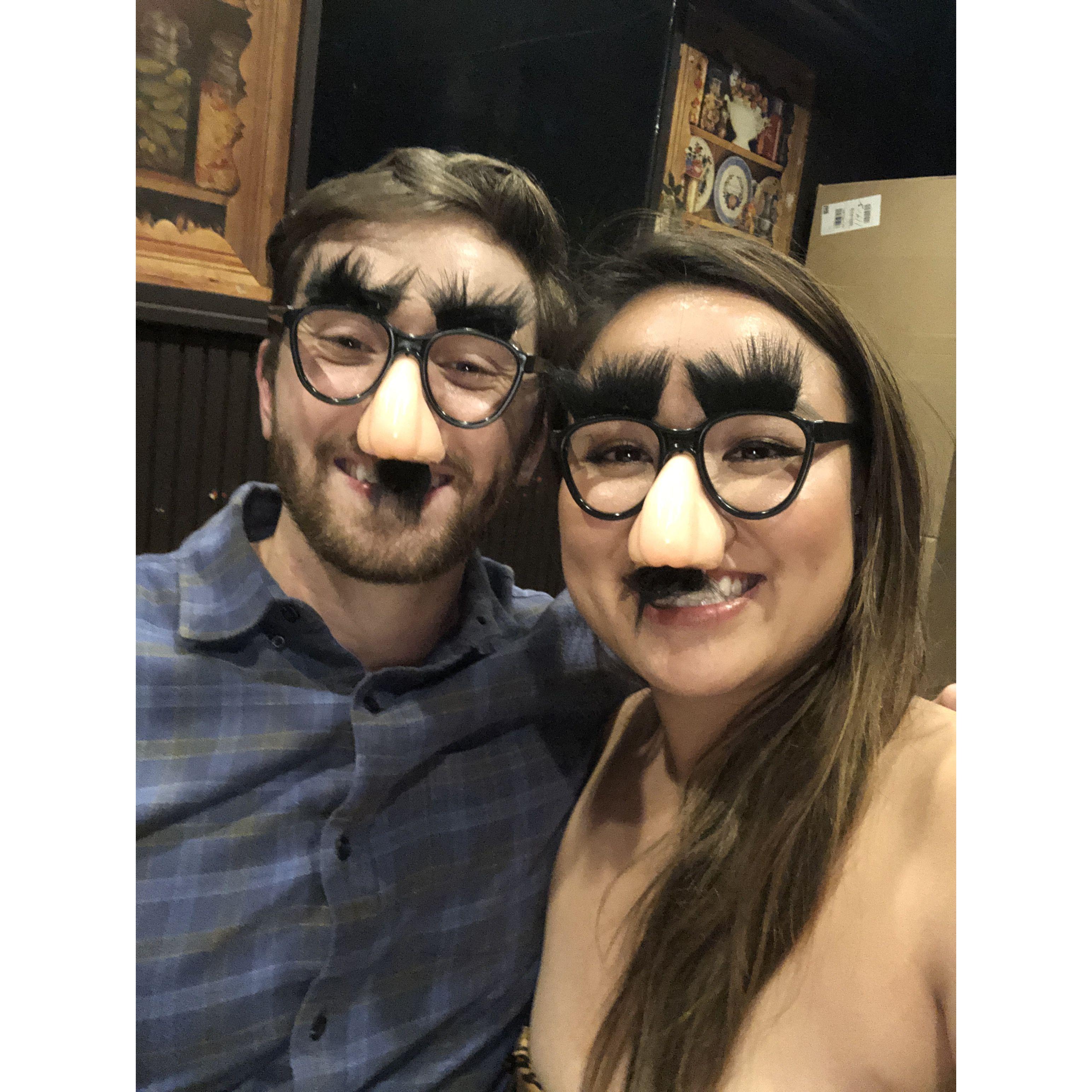 Murder mystery dinner date night.  This was the same day we adopted Opal, and Ollie had to give up his only child privileges.