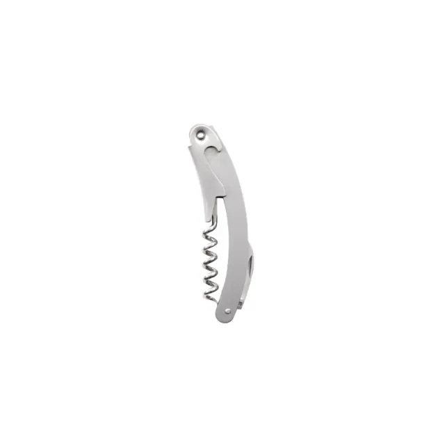True Curve Waiters Corkscrew Wine Opener with Sharp Foil Cutter, Stainless Steel with Ergonomic Handle, Perfect for Home Bar, Kitchen, Set of 1,Silver