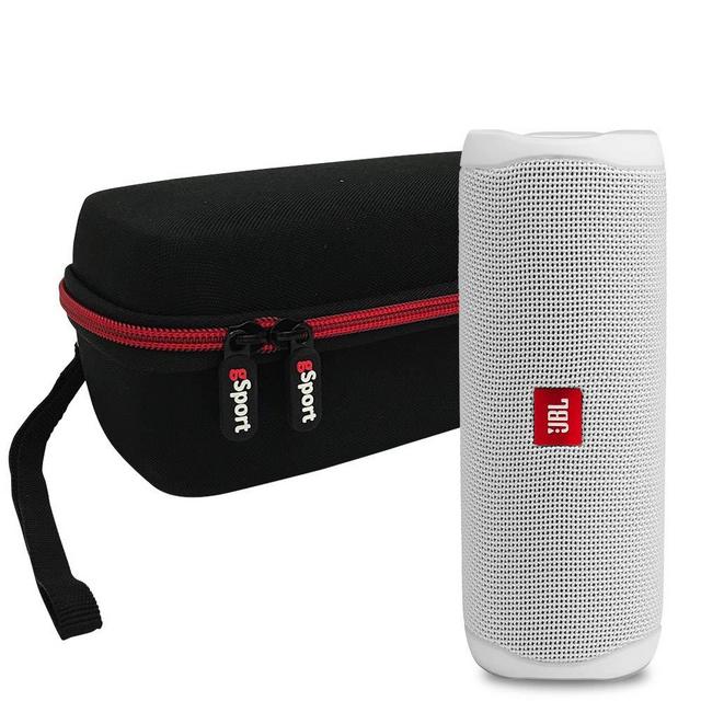 JBL FLIP 5 Portable Speaker IPX7 Waterproof Bundle with gSport Deluxe Hardshell Case (White)
