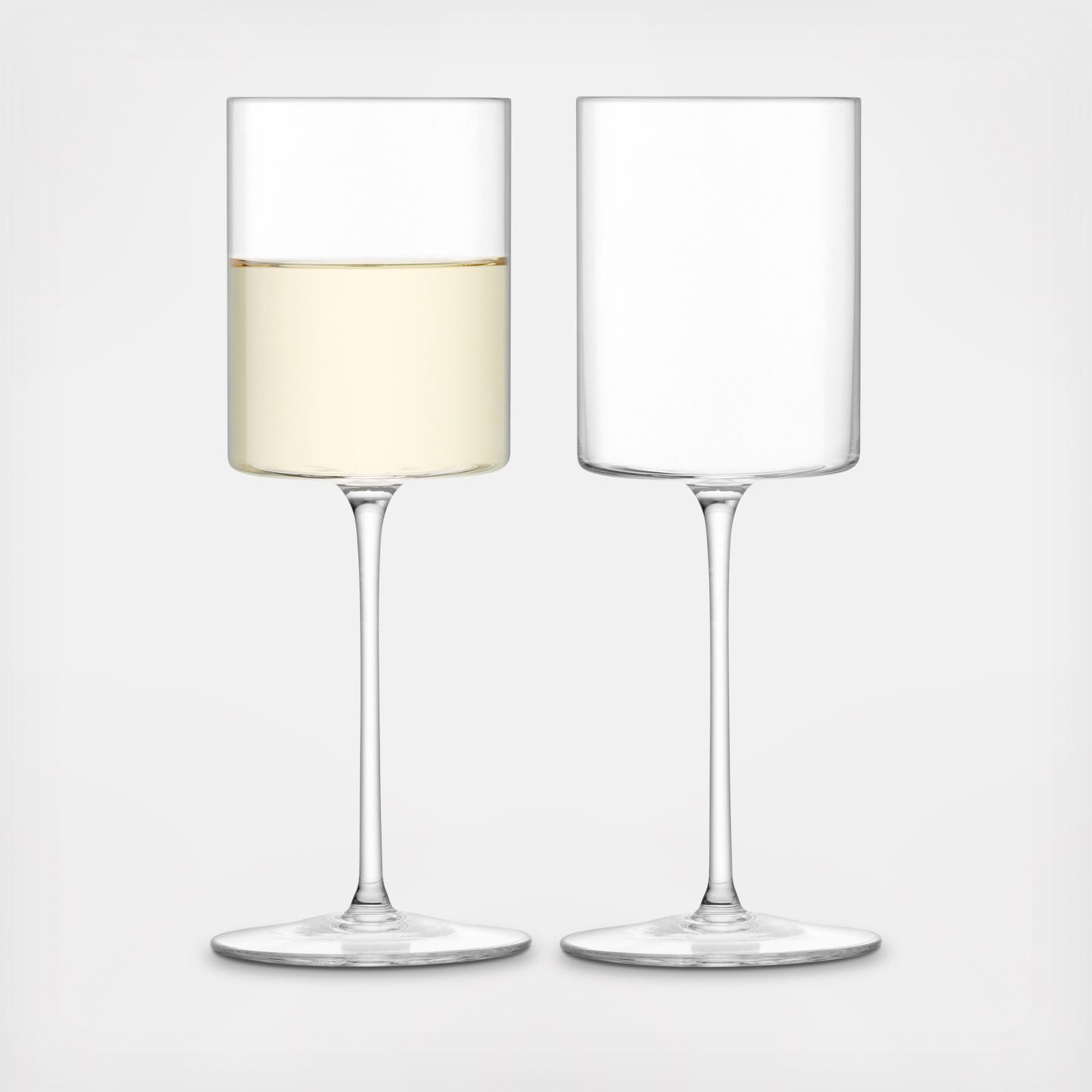 LSA International Otis White Wine Glasses Set of 4