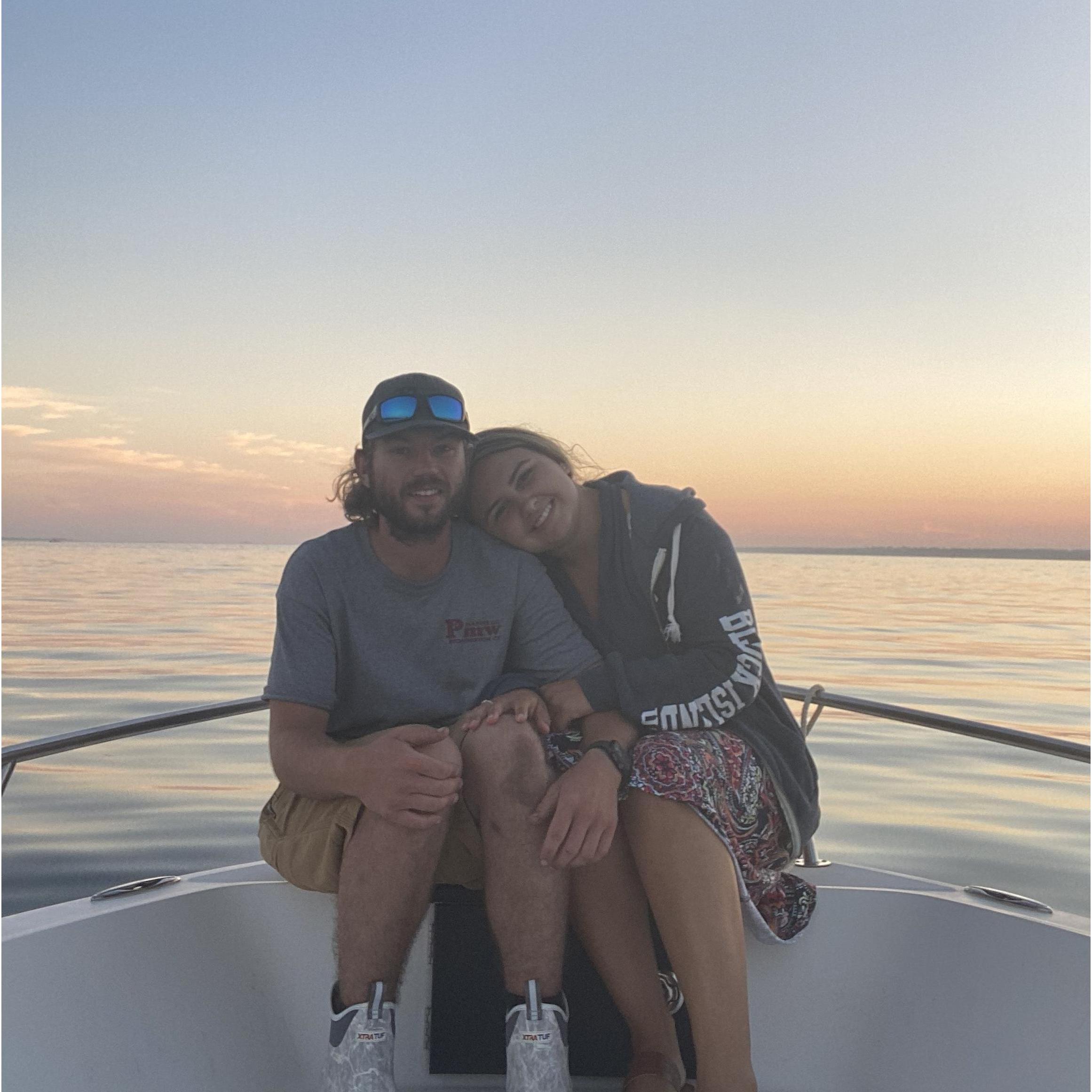 2020: On the boat enjoying another sunset