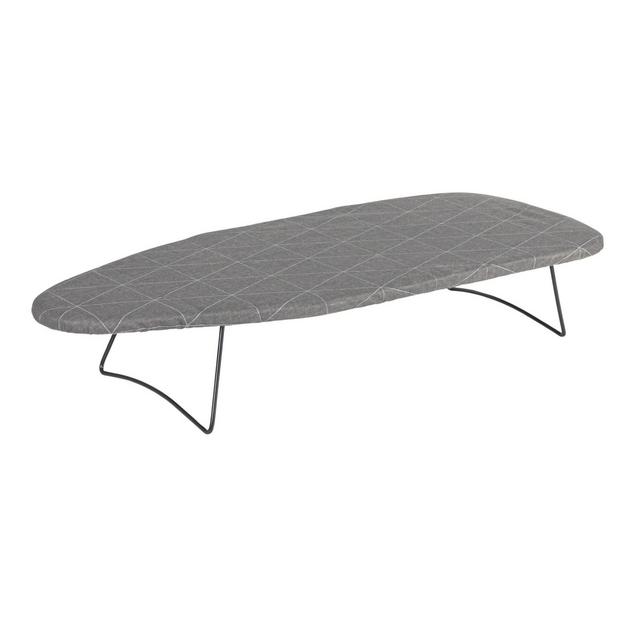 Household Essentials Handy Board Table Top Ironing Board, 100% Cotton Cover with Fiber Pad, Foldable with Swivel Hook, Gray Cover