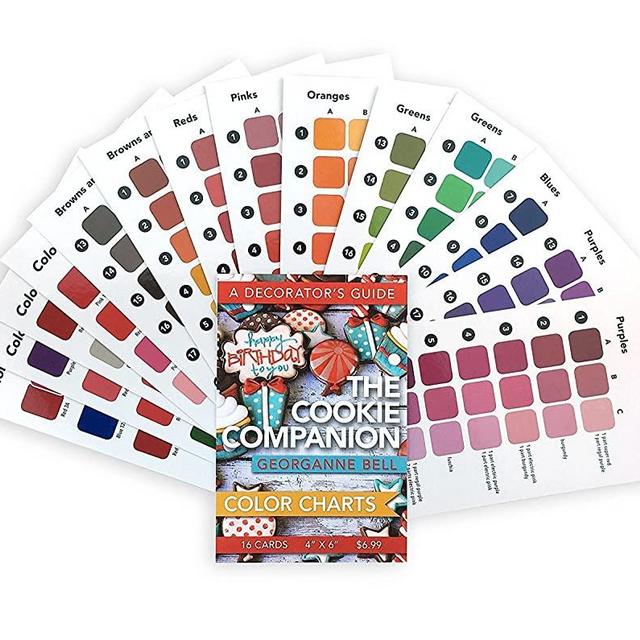16 Cookie Decorating Color Charts - 4"x6" - For Use With The Cookie Companion: A Decorator's Guide by Georganne Bell