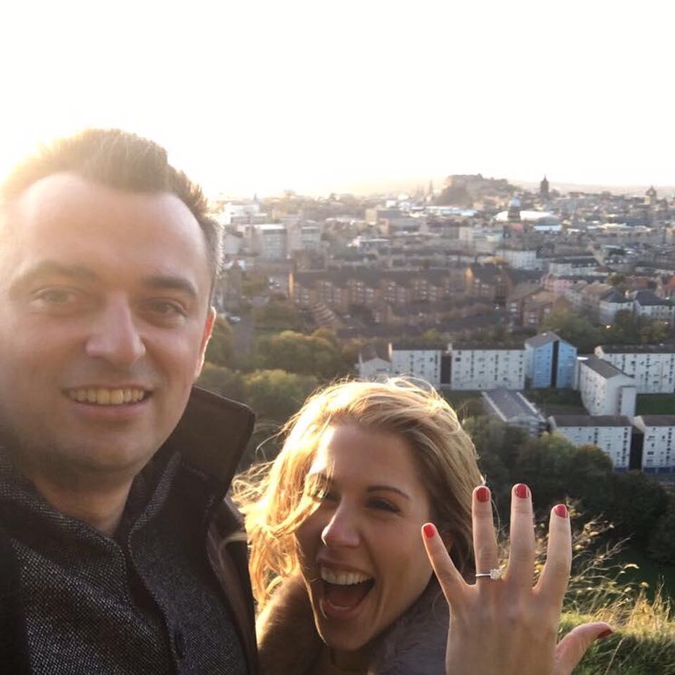 Right after Ryan popped the question on top of Arthur's Seat in Edinburgh!
