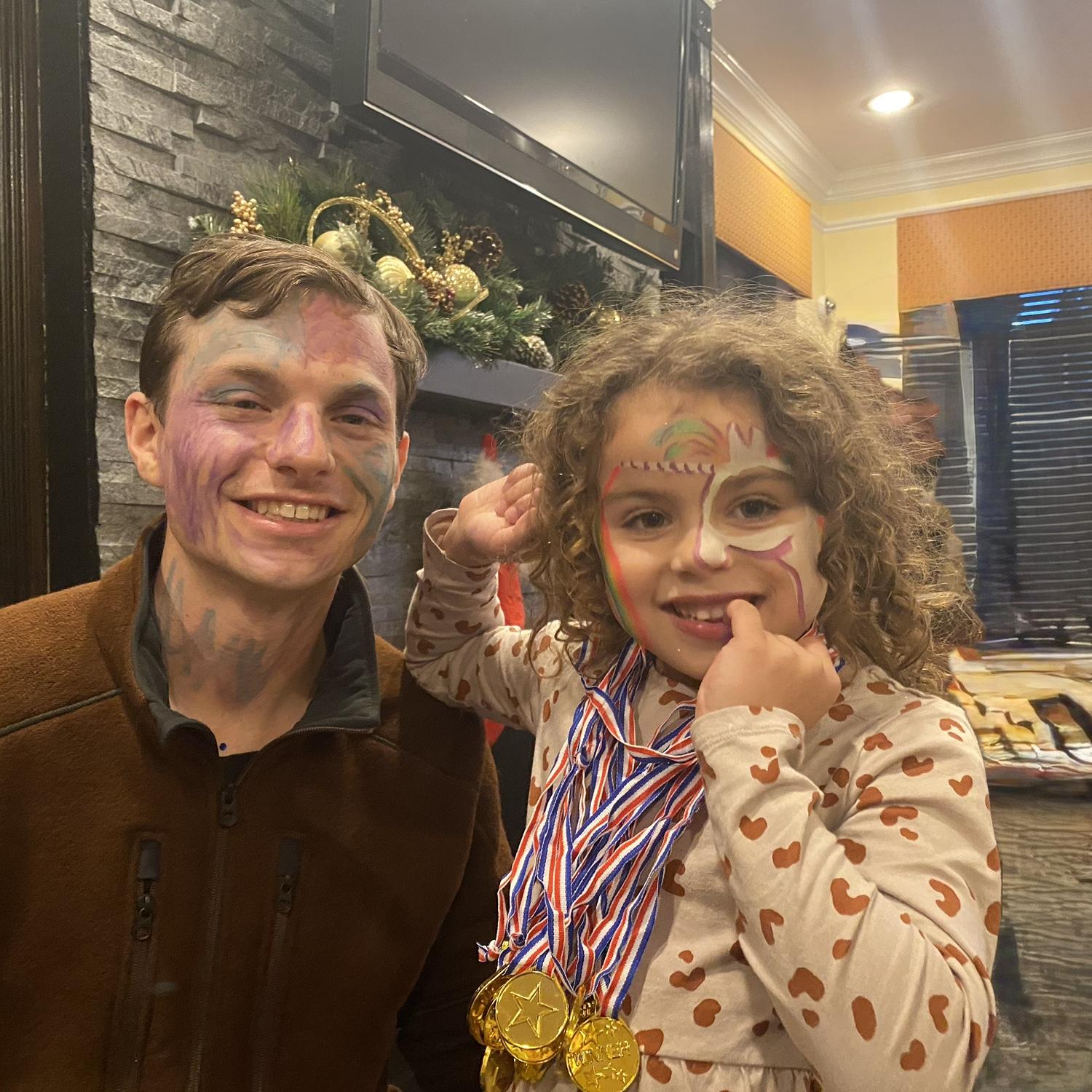 12/18/22… Alana & Brendon at a Christmas party where Alana gave Brendon a makeover.
