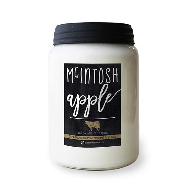 Milkhouse Candle Company, Farmhouse Collection, 26 Ounce Apothecary Jar, McIntosh Apple