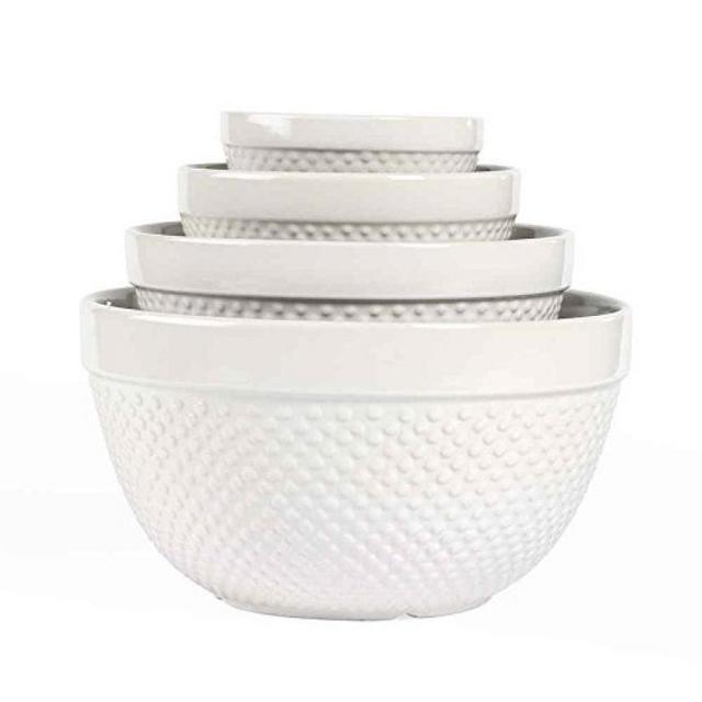 Gallery White Ceramic 4 Piece Mixing Bowls