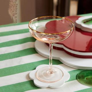 Scalloped Lacquered Coaster, Set of 4