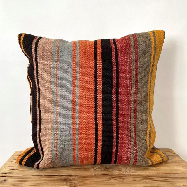 Kilim Pillow, 20" x 20" Inches Throw Pillow, Decorative Pillow, Turkish Pillow, Bohemian Pillow, Couch Pillow, Handmade Pillow, PE-1811