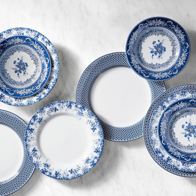 English Floral Dinnerware Collection, Blue