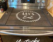 Handmade wooden stained stovetop cover,...