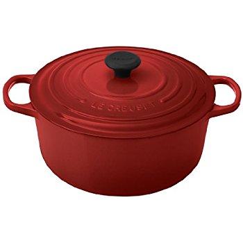 Le Creuset Signature Enameled Cast-Iron 1-Quart Oval (Dutch) French Oven, Cerise (Cherry Red)