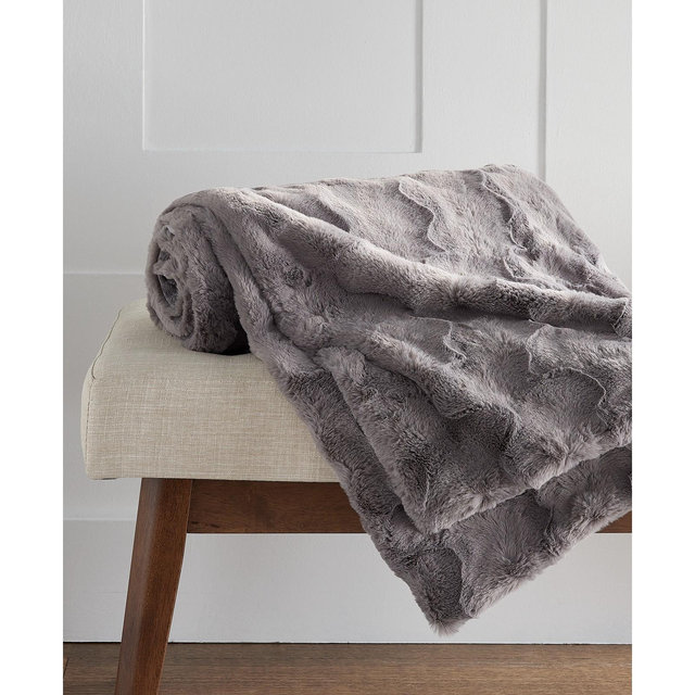 Hotel Collection Sculpted Faux Fur Throw, 50" x 60", Exclusively at Macy’s
